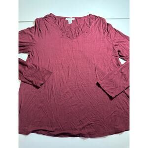 Women XL White House Black Market Red long sleeve casual runs loose never worn